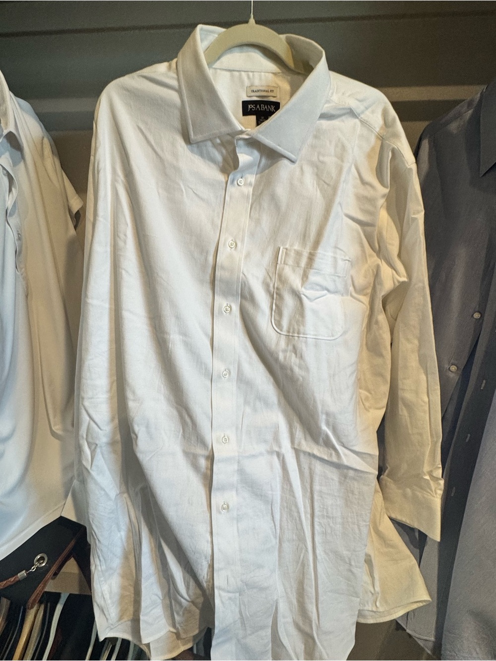 Jos. A. Bank Traditional Fit Dress Shirt – White  19 – 34/35